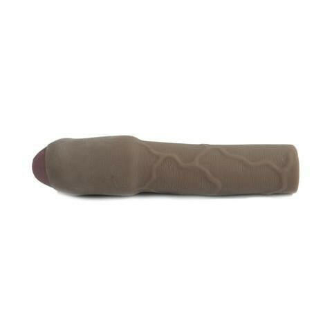 Cyberskin 3 Inch Xtra Thick Uncut Transformer Penis Extension - Dark - TemptationsTopcoTemptationsTS1008547