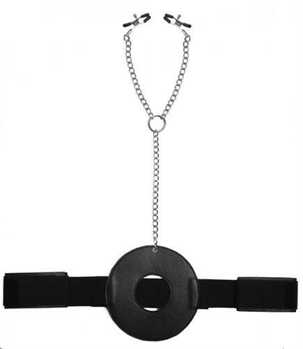 Detained Restraint System With Nipple Clamps - TemptationsXR Brands Master SeriesTemptationsMS-AD719