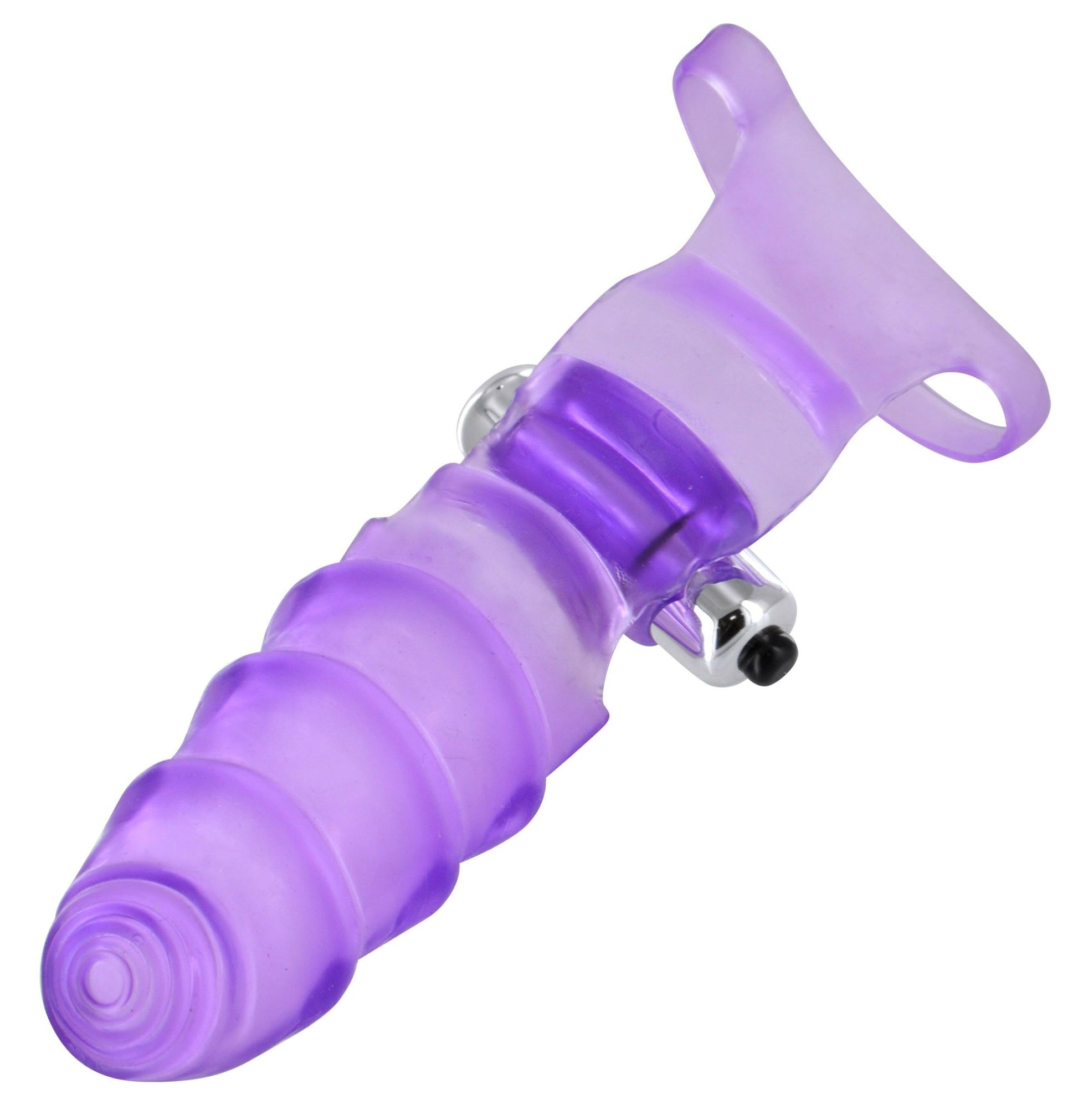 Double Finger Banger Vibrating G-Spot Glove - Purple - TemptationsXR Brands FriskyTemptationsFR-AE593