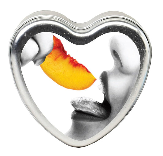 Edible Heart Candle - Peach - 4 Oz. - TemptationsEarthly BodyTemptationsEB-HSCK006