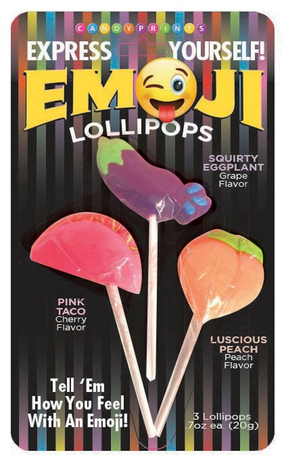 Emoji Lollipops 3 Fruit Flavored - TemptationsLittle GenieTemptationsCP-1001