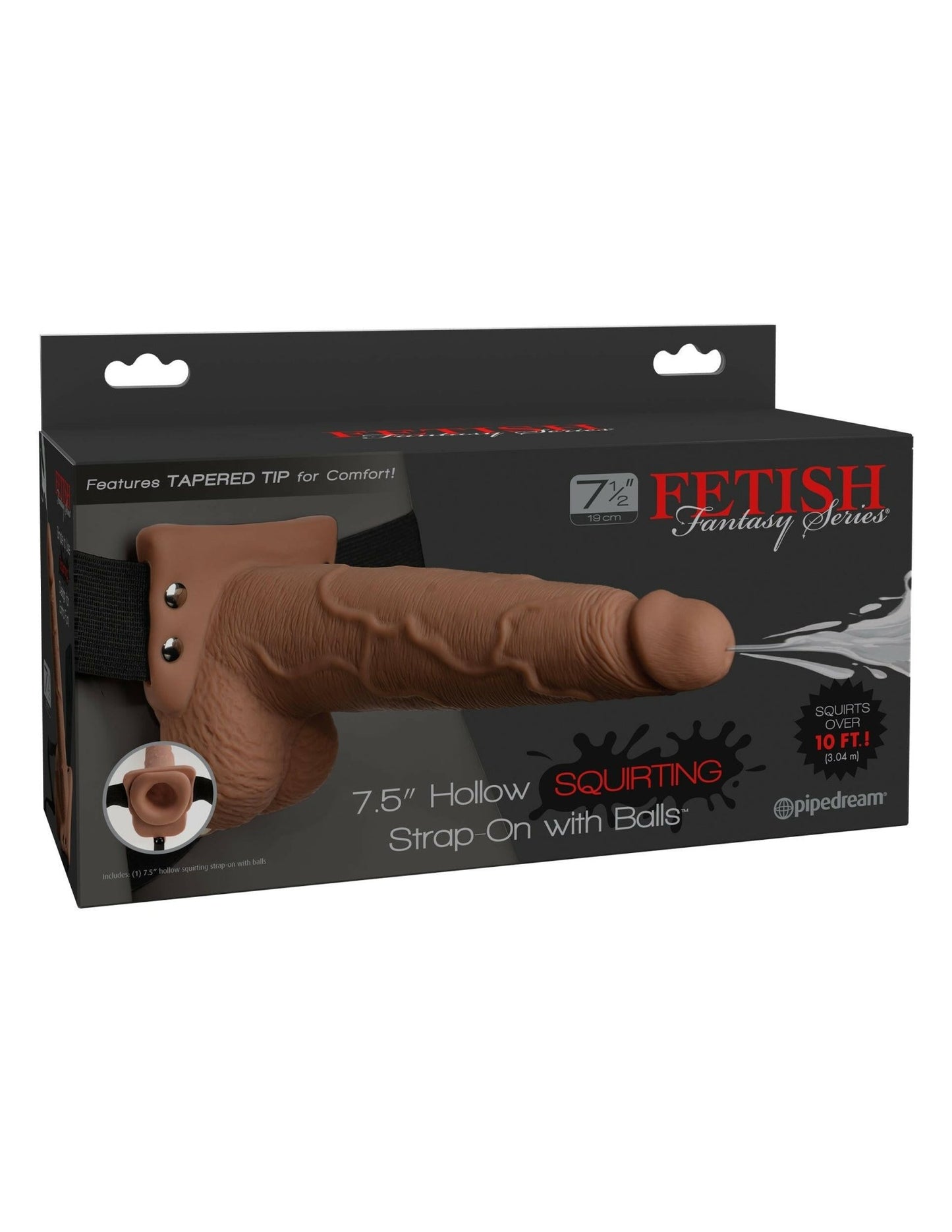 Fetish Fantasy Series 7.5" Hollow Squirting Strap-on With Balls - TemptationsPipedreamTemptationsPD3397-22