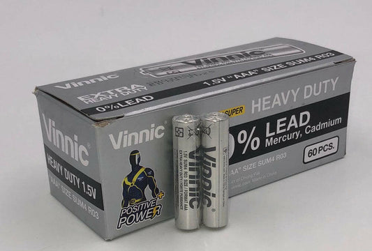 Vinnic Super Heavy Duty AAA - 2 Pc./shrink Pk. -  60 Pcs. Box SR03MSG