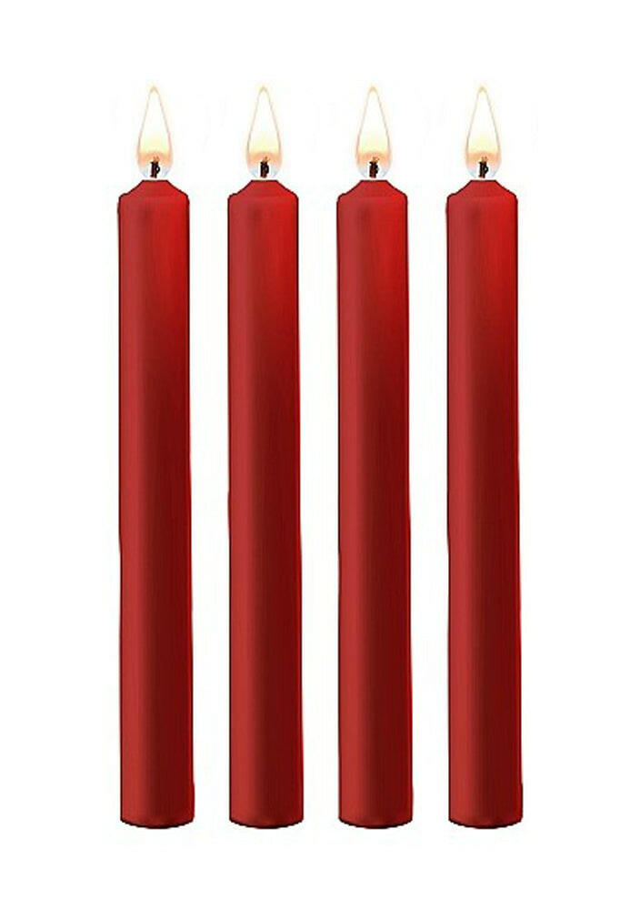 Teasing Wax Candles Large - Red - 4-Pack OU489RED